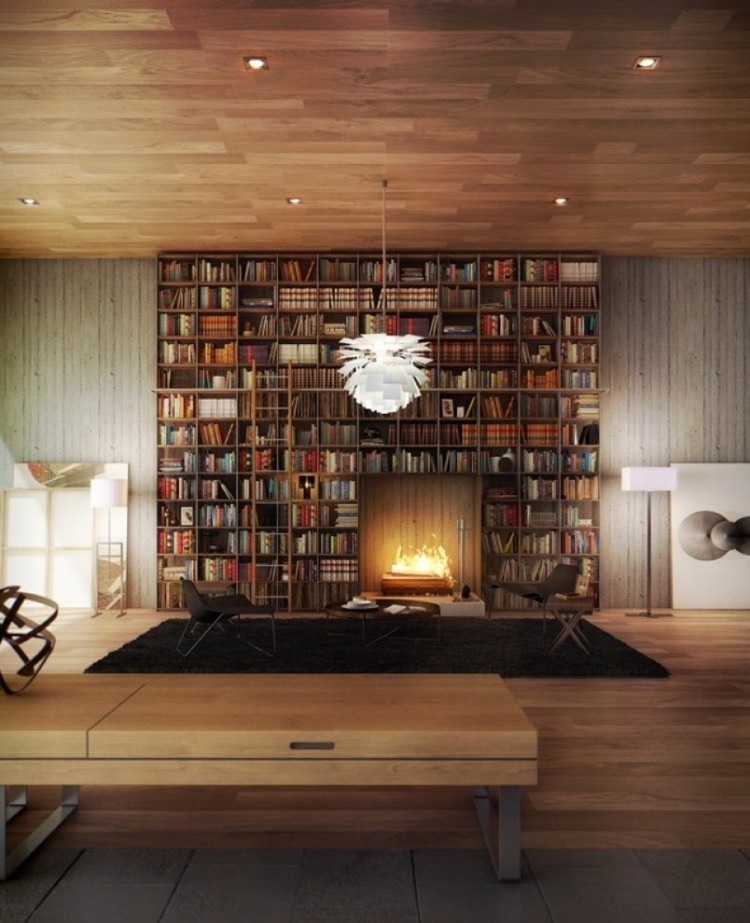 bibliotheque-moderne-murale-cheminee-ouverte-salon-minimaliste-cosy