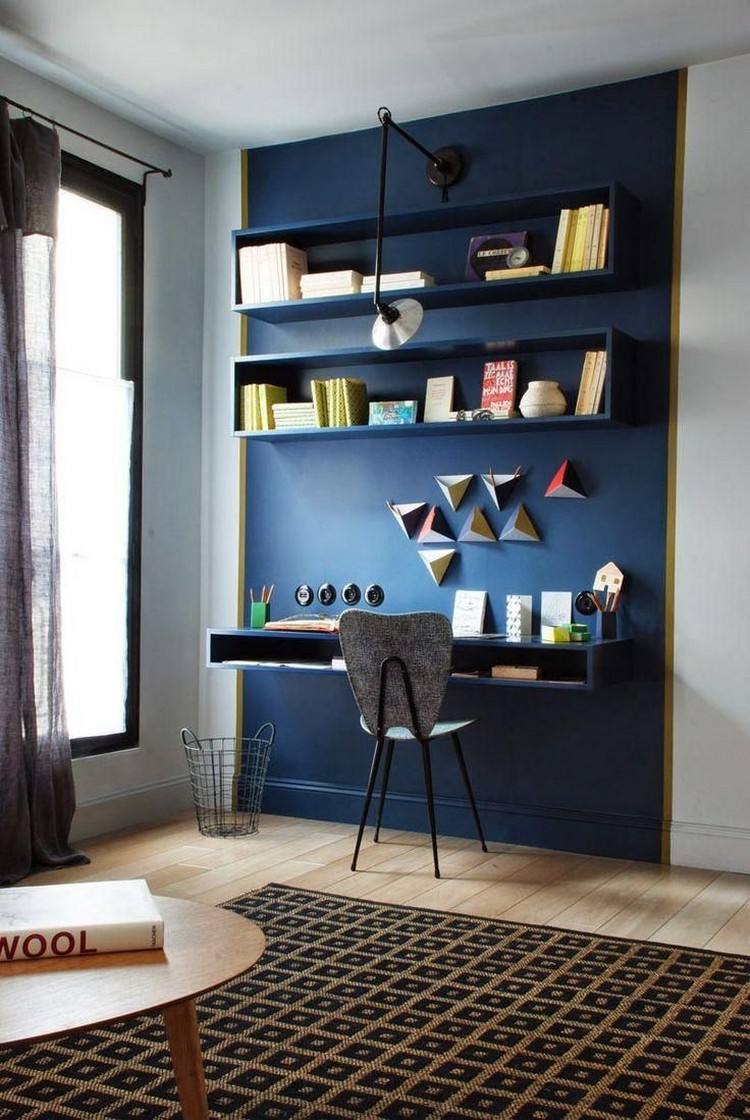bureau-suspendu-ambiance-vintage-peintuire-bleu-roi