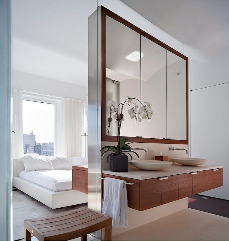 chambre-avec-salle-de-bain-meuble-vasque-suspendu-bois-vasque-poser-rangr-studio-broadway-loft