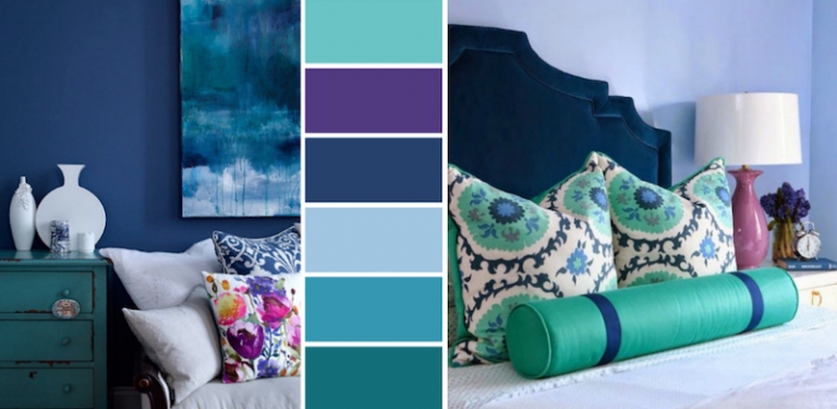 chambre-bleu-canard-sarcelle-violet-palette-couleurs-realisation-chic