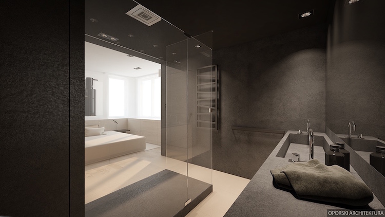 chambre-taupe-salle-bain-gris-anthracite-plan-travail-gris