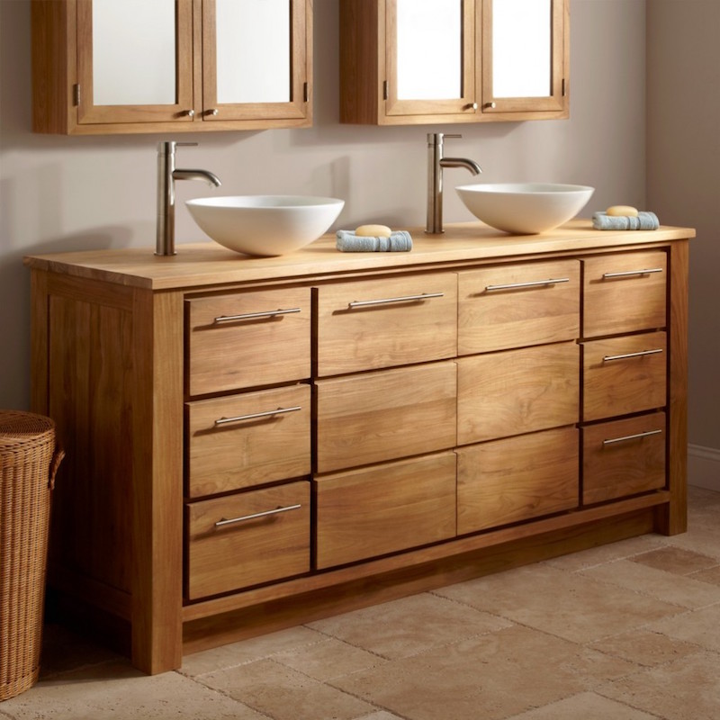 idee-deco-salle-bain-bois-meuble-sous-lavabo-bambou-2-vasques-poser