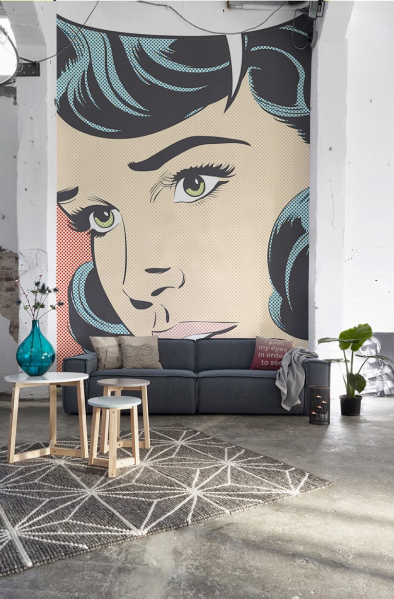 living-room-pop-art-comic-decorating-ideas-wallpaper-wall-mural