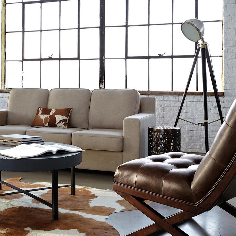 meubles contemporains salon-canape-3-places-fauteuil-cuir-tapis-peau-vache