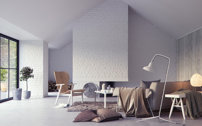 Mur en brique apparente dans le salon et comment le mettre en valeur Brique cheminée inspiration