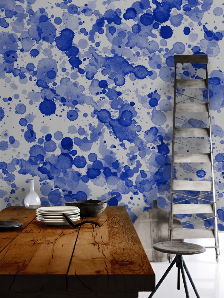 peinture-eau-murs-tons-bleus-salle-manger-rustique