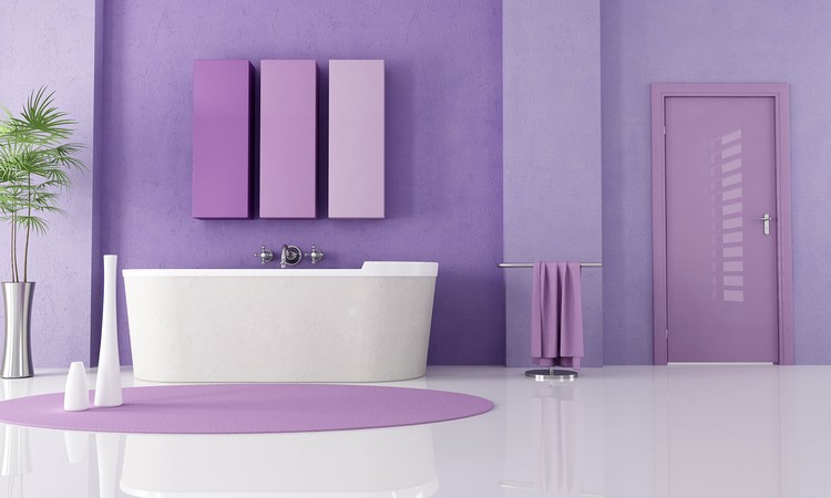 peinture salle de bain ambiance-cool-zen-violet-lavande-murs