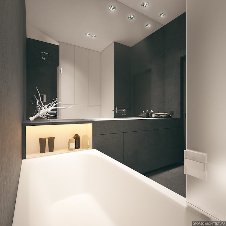 salle-bain-noir-blanc-baignoire-blanche-meuble-lavabo-noir-rangements
