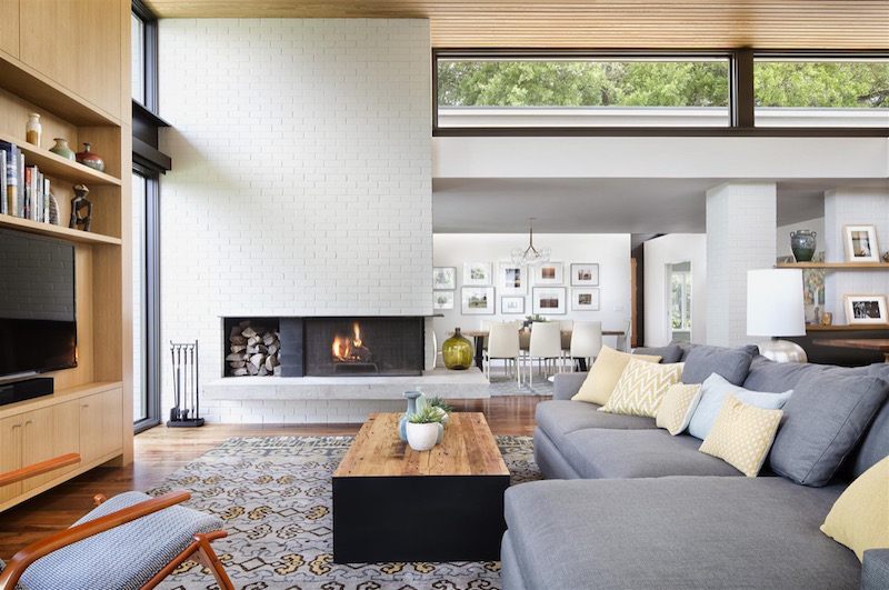 Mur en brique apparente dans le salon et comment le mettre en valeur Brique cheminée inspiration