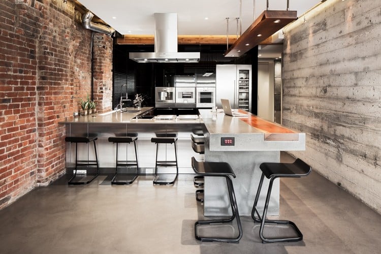 tout-savoir-beton-cuisine-loft-ambiance-style-industriel-brique-rouge
