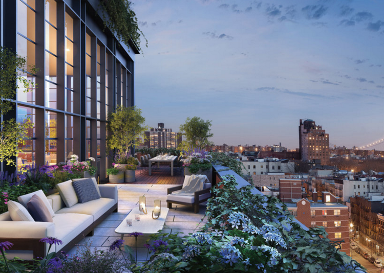 deco terrasse appartement-végétation-luxuriante-salon-jardin-moderne-panorama-urbain