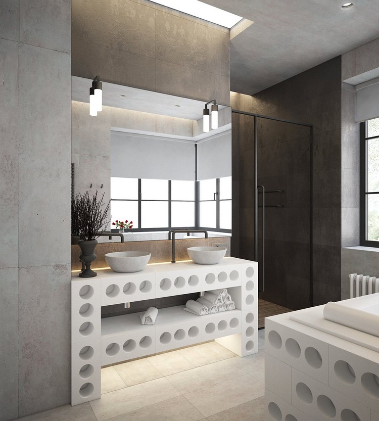 décoration-industrielle-salle-bain-meuble-sous-vasques-design