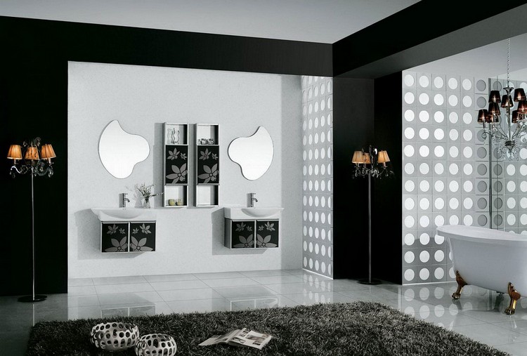 meuble-salle-bain-noir-mur-blanc-neige-tapis-miroirs-originaux