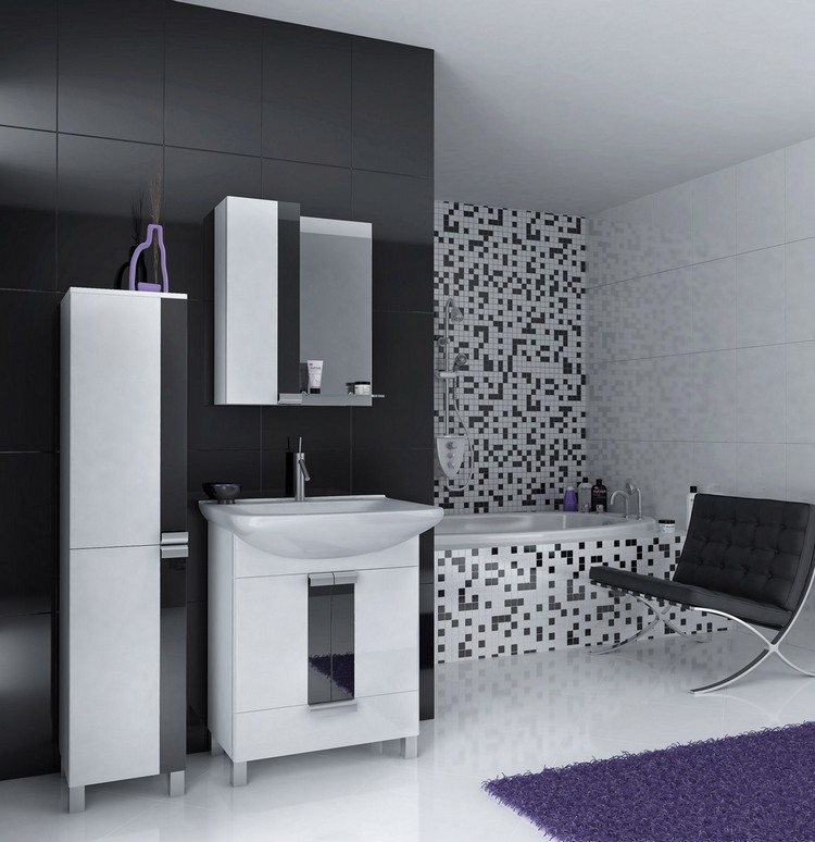 meuble-salle-bain-noir-parement-mural-baignoire-meuble-lavabo