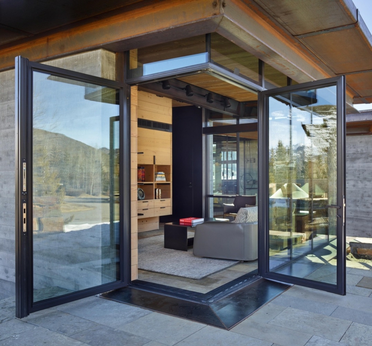mobilier style industriel-fenêtre-angle-revêtement-terrasse-dalles-pierre