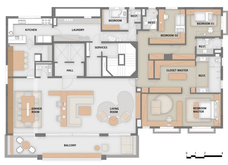 plan appartement luxe