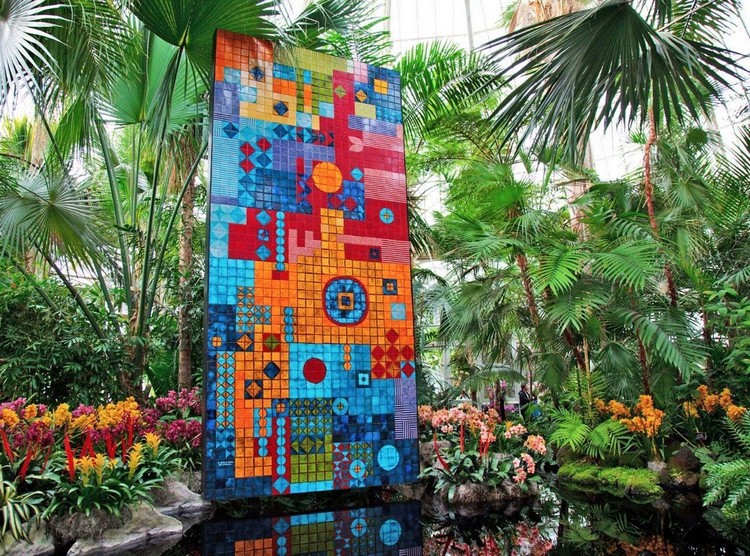 sculpture-moderne-idées-orginales-jardin-exotique-installation-arty