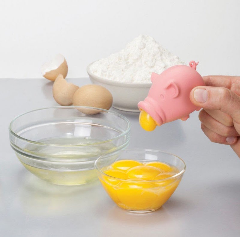 ustensiles-cuisine-pratiques-design-orignal-séparateur-oeuf-Yolk-Pig-prcelet-silicone-rose