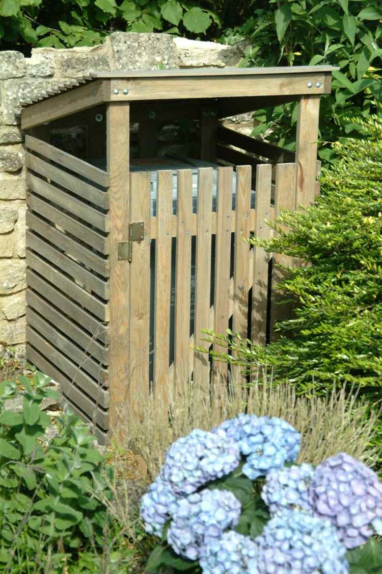 cache-poubelle-bois-idées-construction-soi-même-jardin