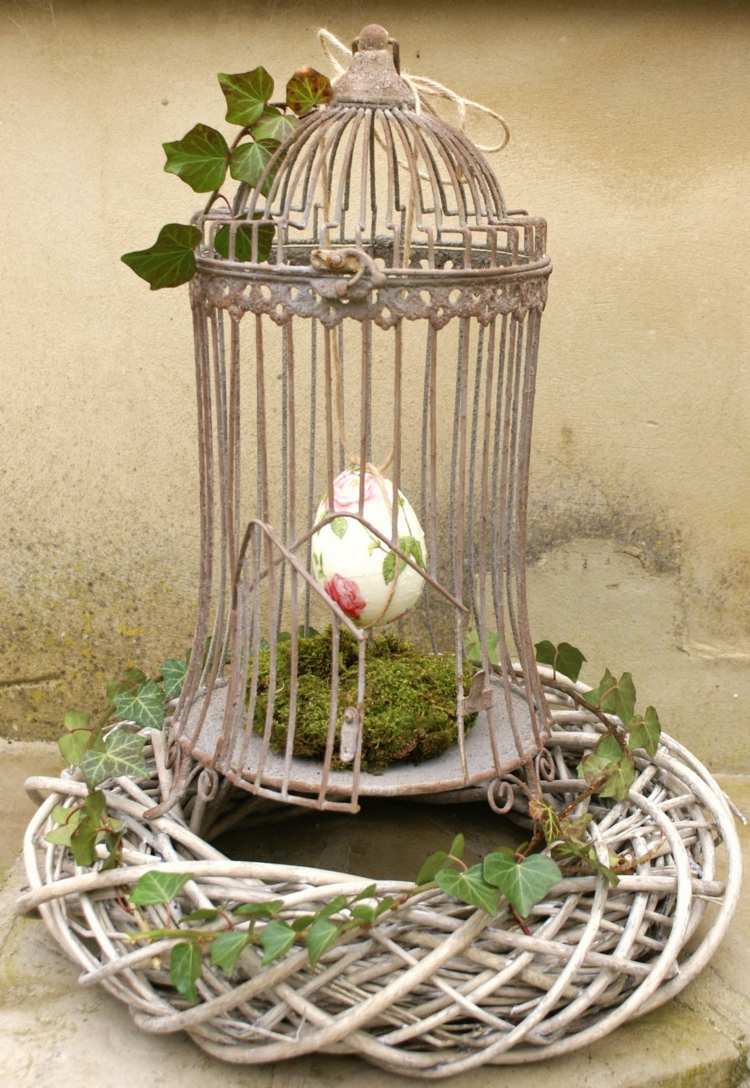 décoration-jardin-pas-chere-Pâques-style-shabby-chic-nid-cage-oiseaux
