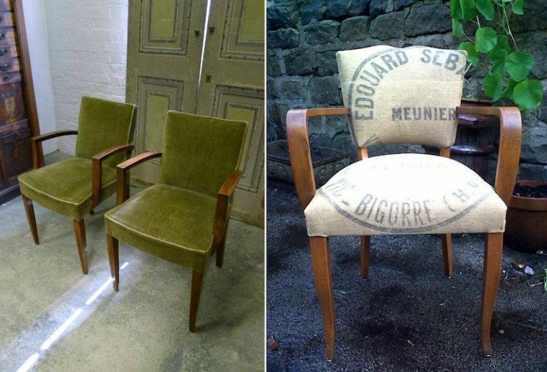 fauteuil-Bridge-vintage-authentique-retapissé-sac-toile-jute-vintage