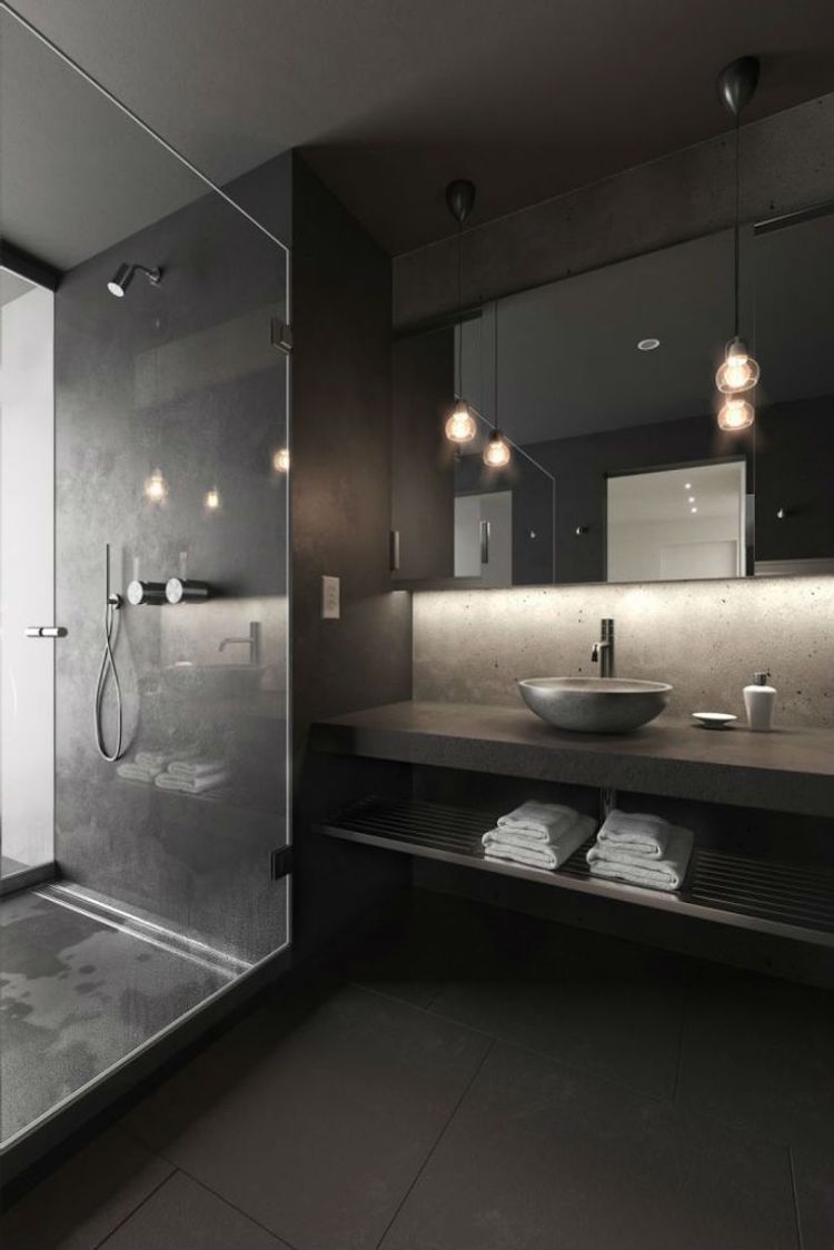 salle-bain-noire-cabine-douche-moderne