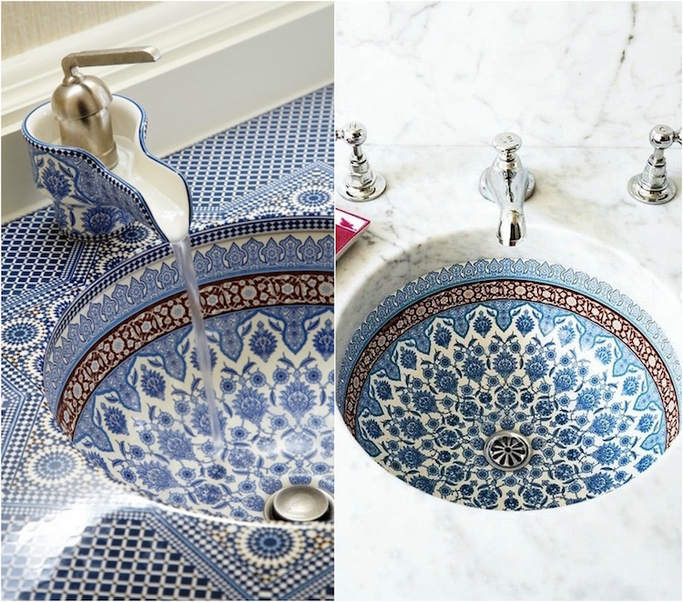 salle-de-bain-marocaine-vasque-marocaine-céramique-motifs-peints-main