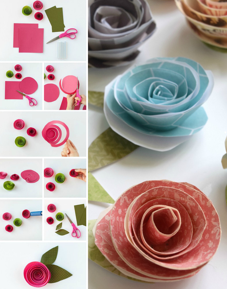 DIY fleur en papier fabriquer-roses-charmantes