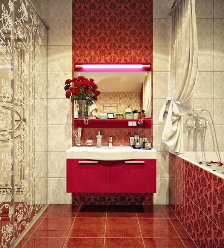 agencement-salle-bain-ambiance-féminine-rose