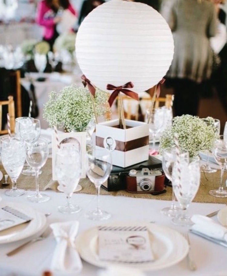 centre-table-mariage-vintage-montgolfière-lanterne-papier