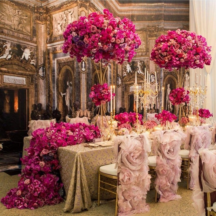 composition florale mariage déco-baroque-glamour