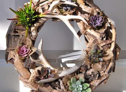 déco-DIY-bois-flotté-succulentes-couronne-déco