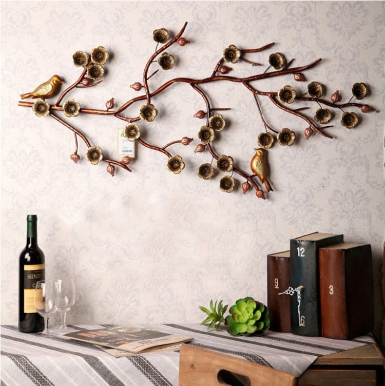 décoration-murale-design-métal-idées-vintage-arbre-branches