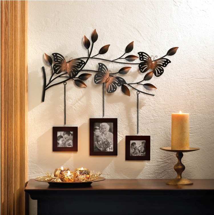 décoration-murale-design-métal-papillon-feuilles