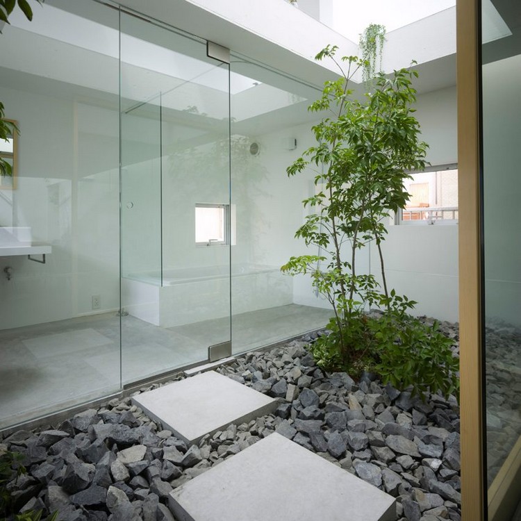 jardin-intérieur-idées-graviers-pierre-pas-japonais