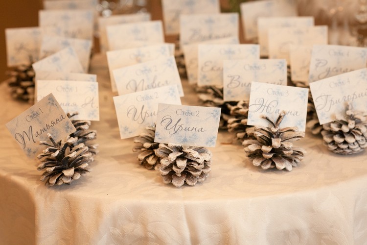 marque place mariage hiver-pomme-pin