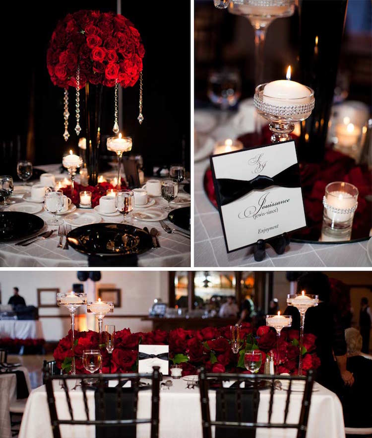 deco-mariage-rouge-noir-déco-table-compositions-roses-rouges-marque-place-thématique