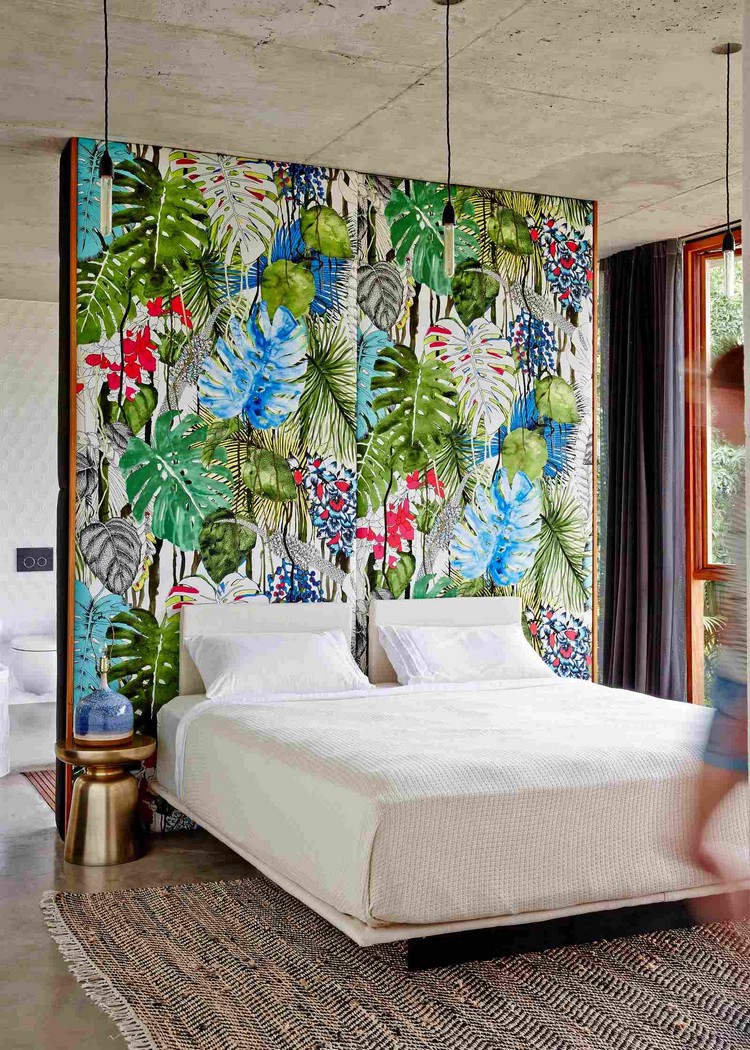 papier-peint-tropical-chambre-coucher