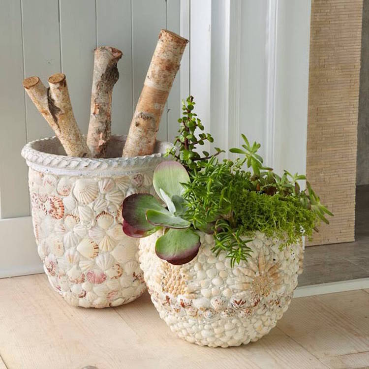 activité-manuelle-facile-rapide-déco-DIY-été-pots-fleurs-coquillages