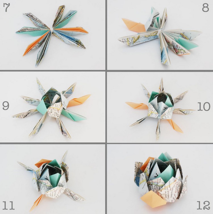 origami-facile-fleur-lotus-papier-idée-originale