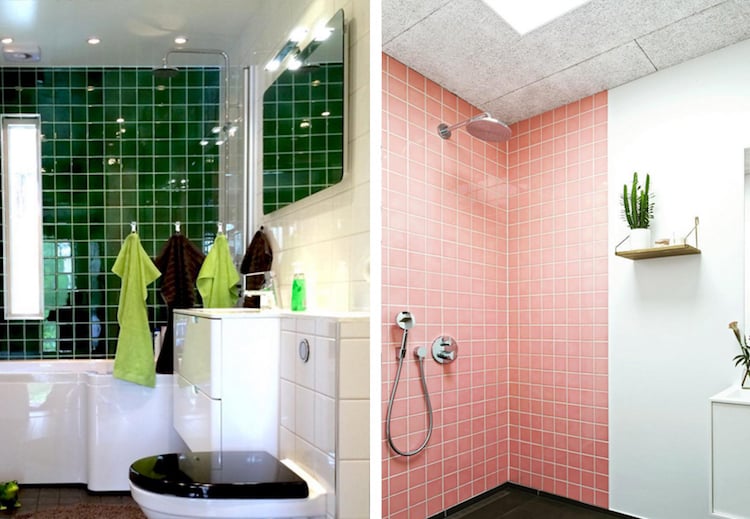 peinture-pour-carrelage-salle-bain-carrelage-rétro-vert-rose