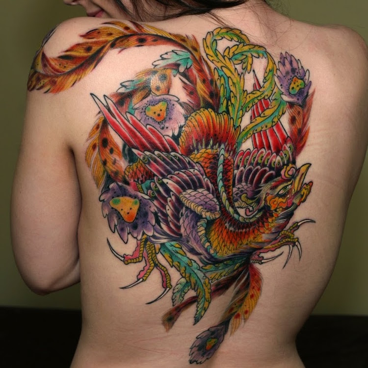 Tatouage phoenix femme – motifs et signification du phénix ...