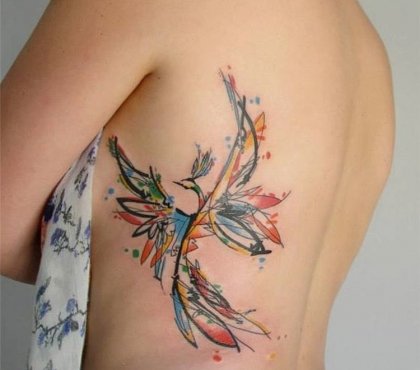 tatouage-phoenix-femme-torse-japonais-aquarelle