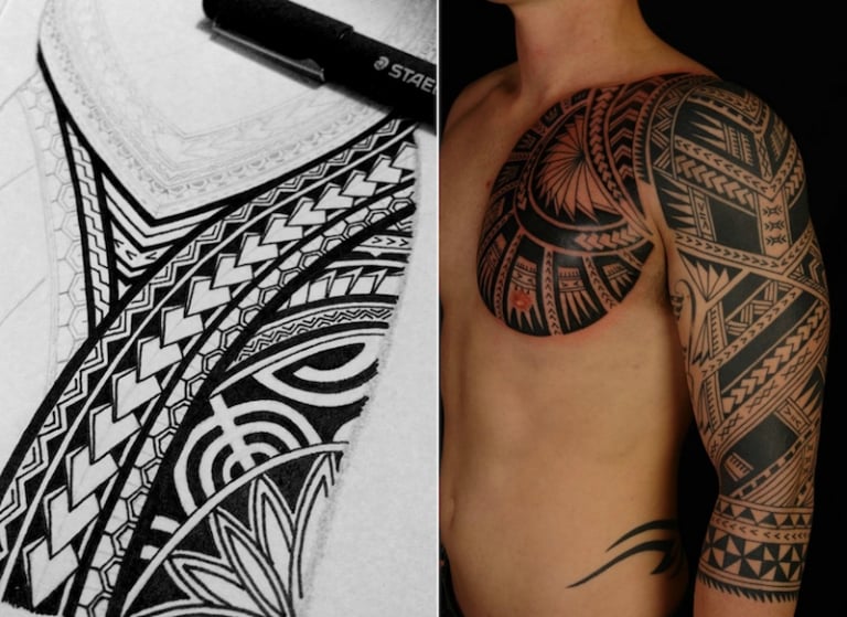 tatouage-polynésien-motif-fer-de-lance