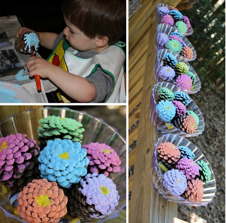 bricolage-enfants-automne-fleurs-pin