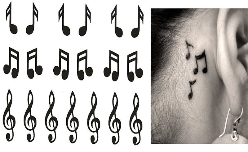 dessin-tatouage-notes-musique-oreille