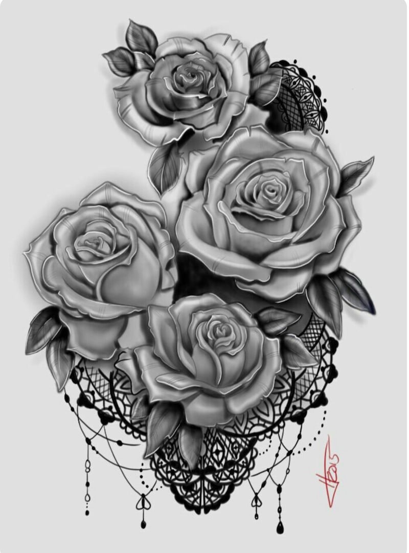 dessin-tatouage-roses-dentelle-mandala