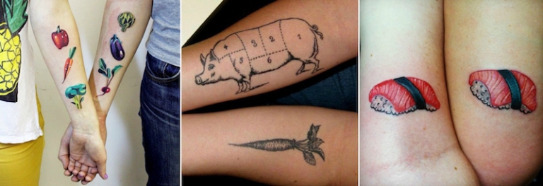 drôles-tatouages-couples-bon-vivants-amateurs-nourriture