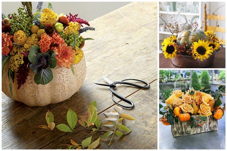 décoration-thème-automne-vases-citrouilles