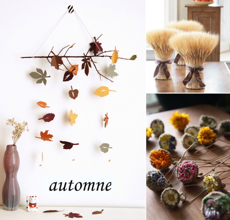 idées loisirs créatifs automne-matériaux-naturels